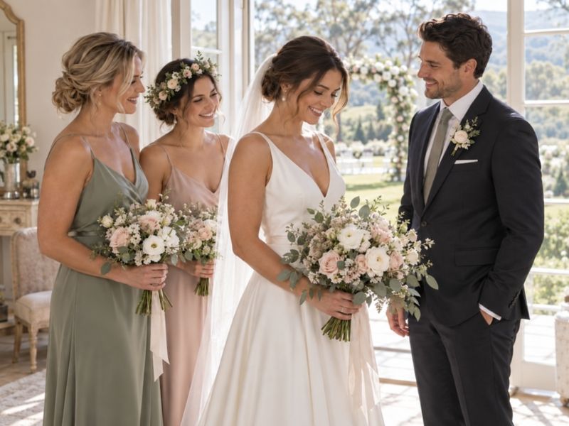 Bridal bouquet floral aisle stem